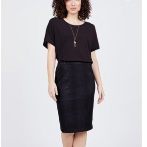 Noir Snake Textured Pencil Skirt Size L